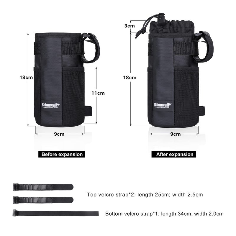 Rhinowalk Cycling Water Bottle Holder Bicycle Snack Bag Bike Cup Holder fit for Holding Large Cups, Coffee Mug, Phone, Sunglasses - Image 2